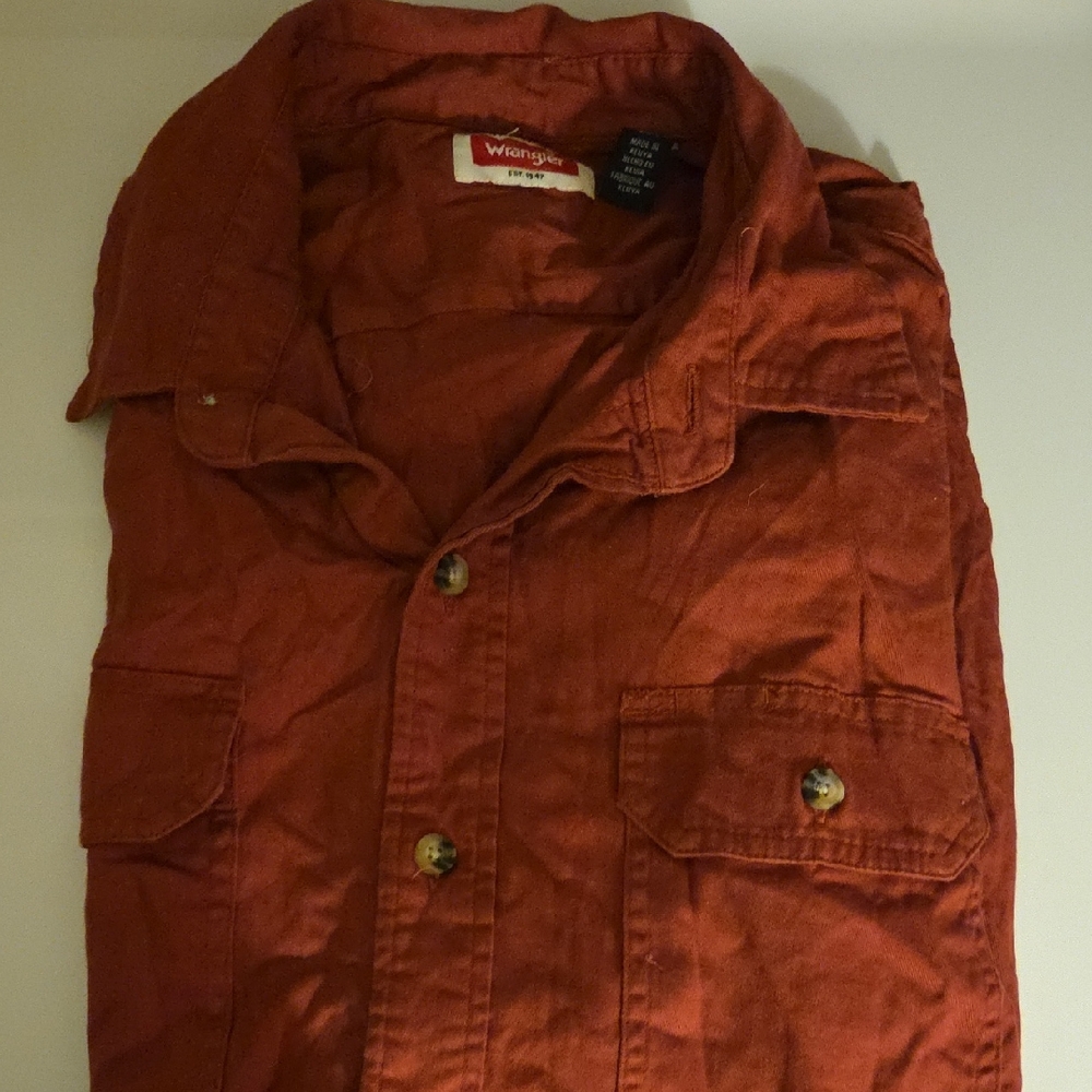 Wrangler Men's Burnt Orange Shirt Jacket